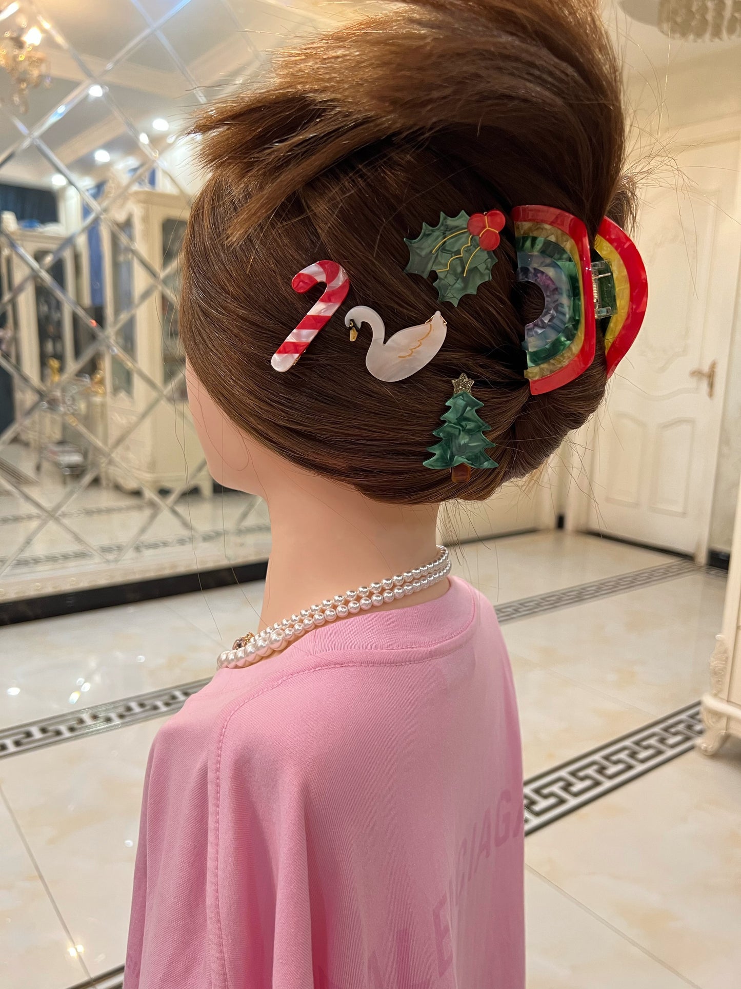 Christmas Candy Cane Hair Clip