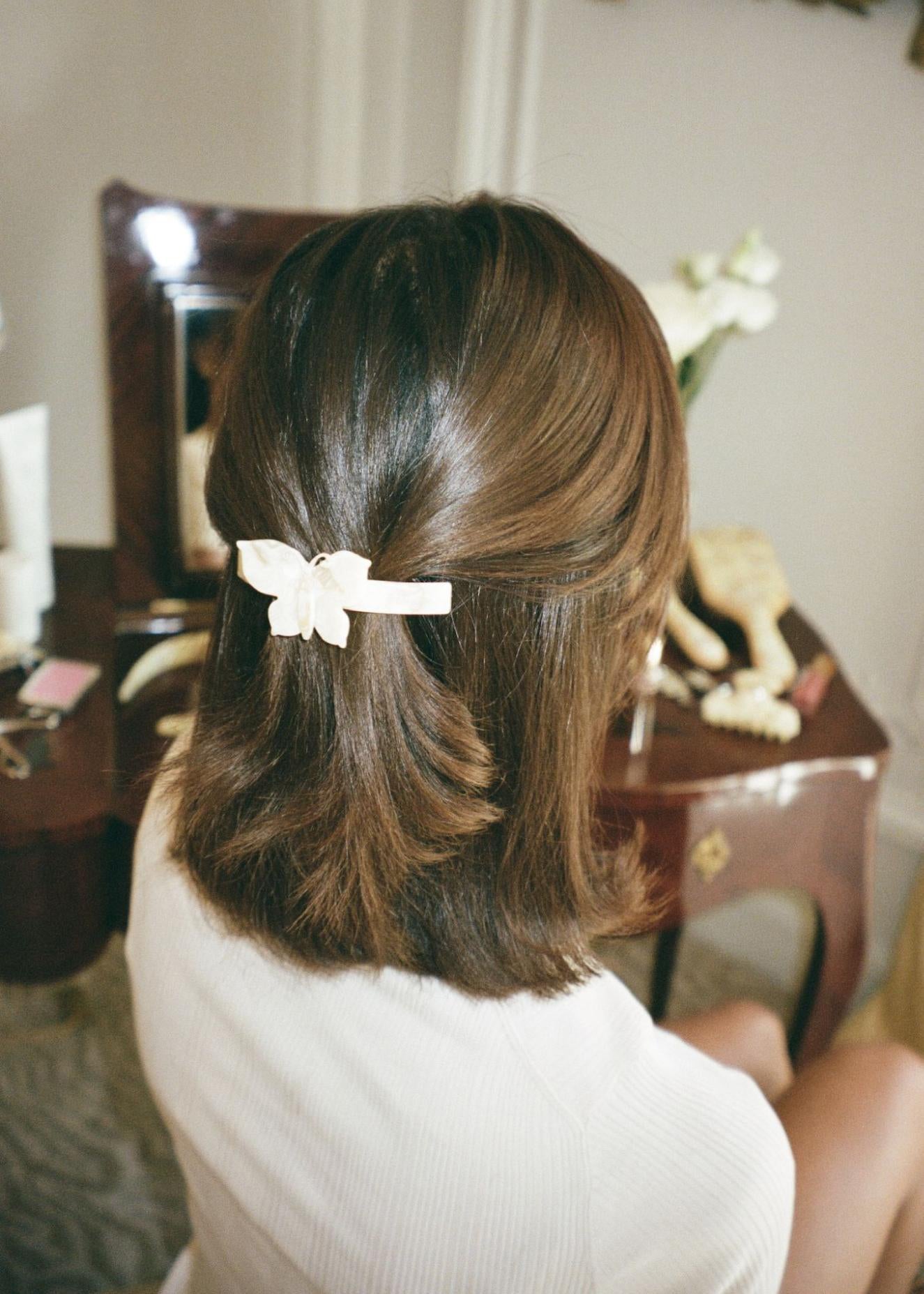 Ponytail Barrette In Chantilly Butterfly