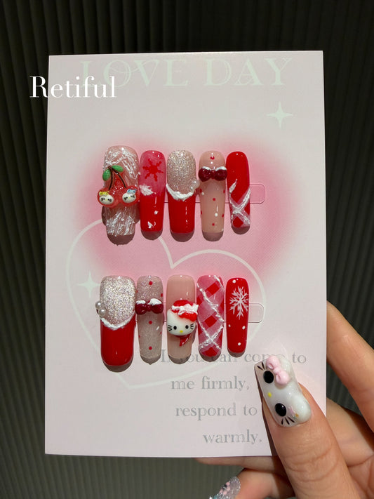 HK0109 Christmas Press-On Nails