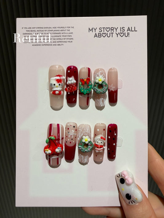 HK0110 Christmas Press-On Nails