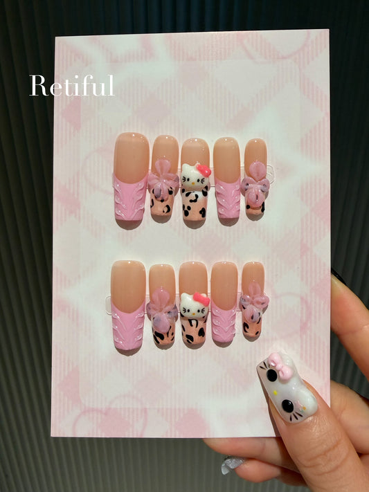 HK0124 Flower Press-On Nails