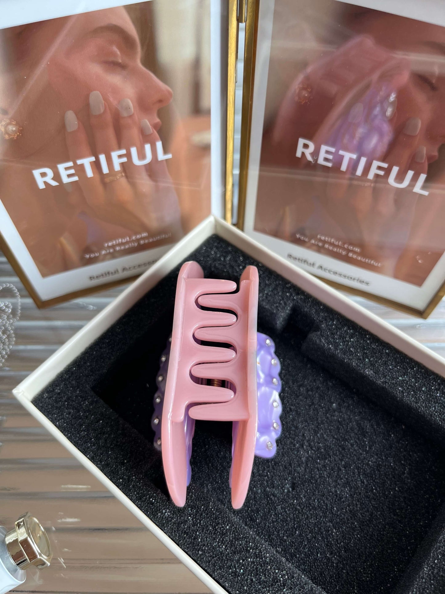 Lotus Hair Claw in Purple