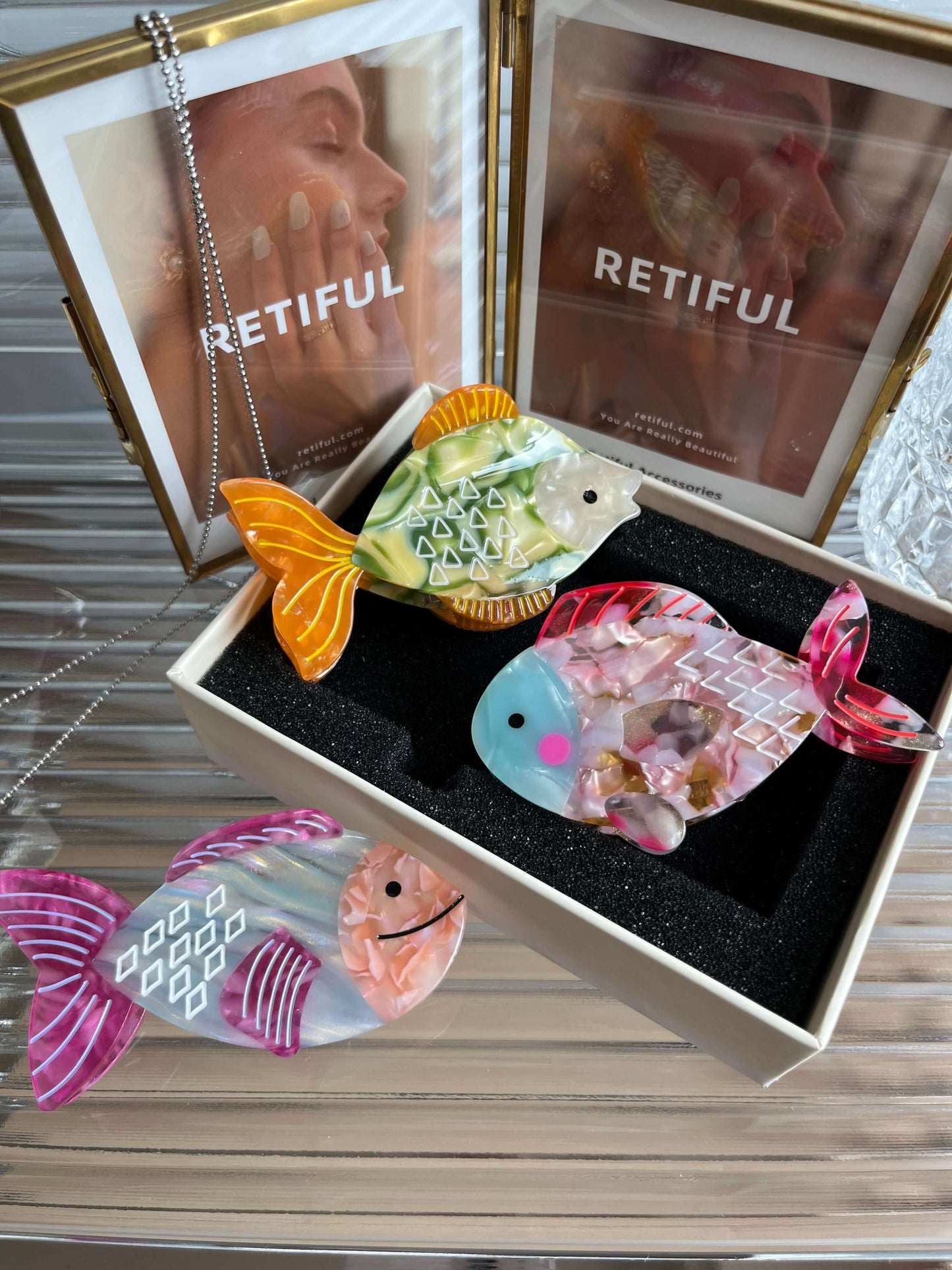 Tropical Fish Hair Claw in Orange