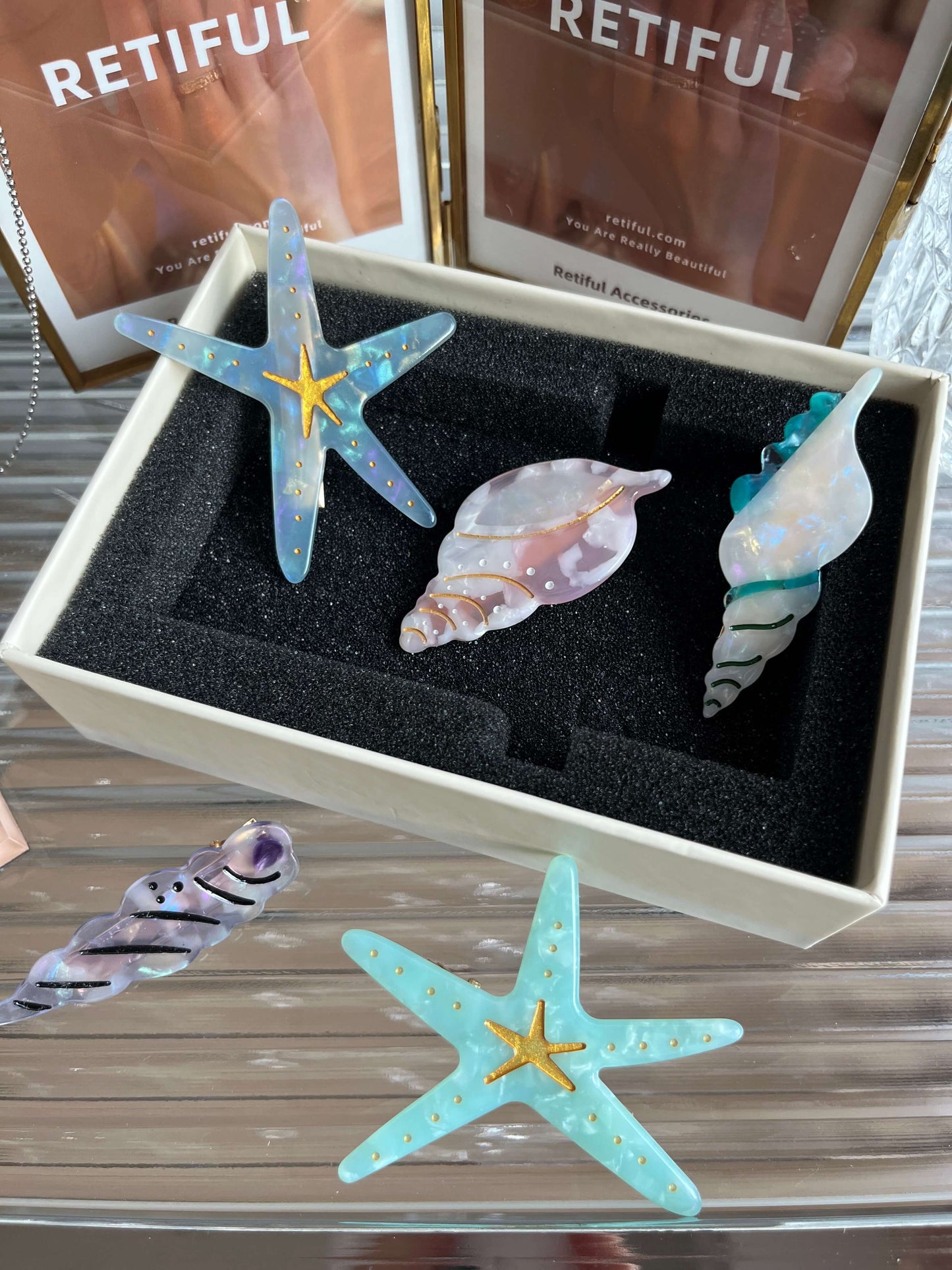 Starfish Hair Clip in Blue