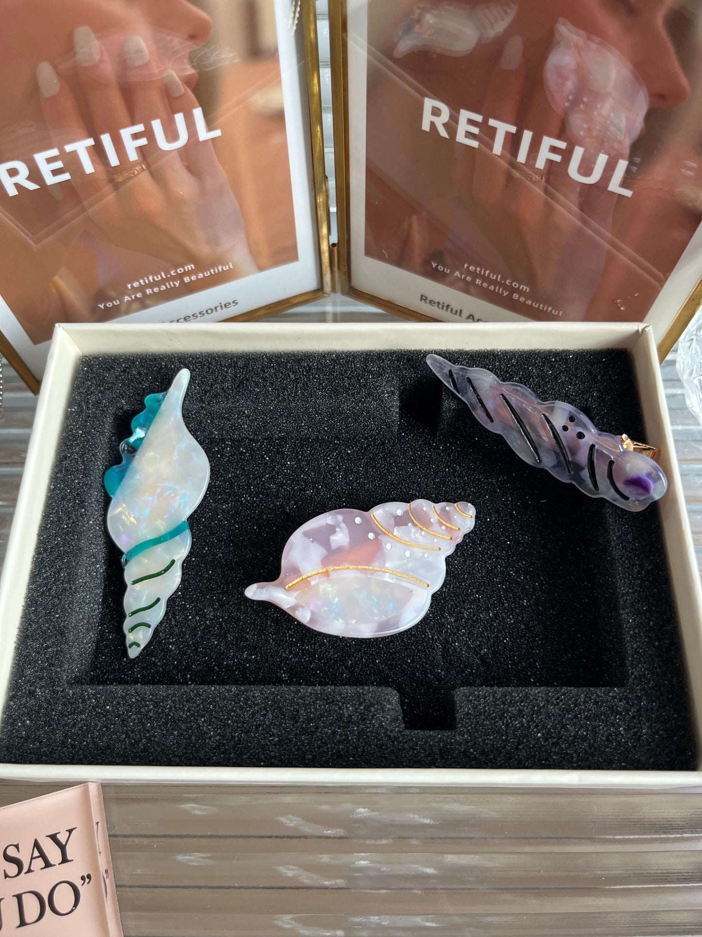 Seashell Hair Clip in Purple