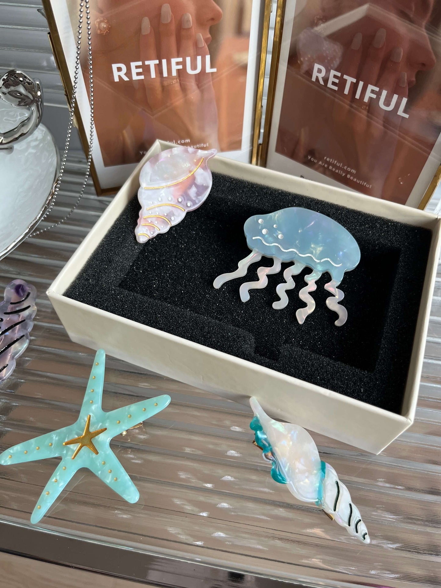 Starfish Hair Clip in Turquoise