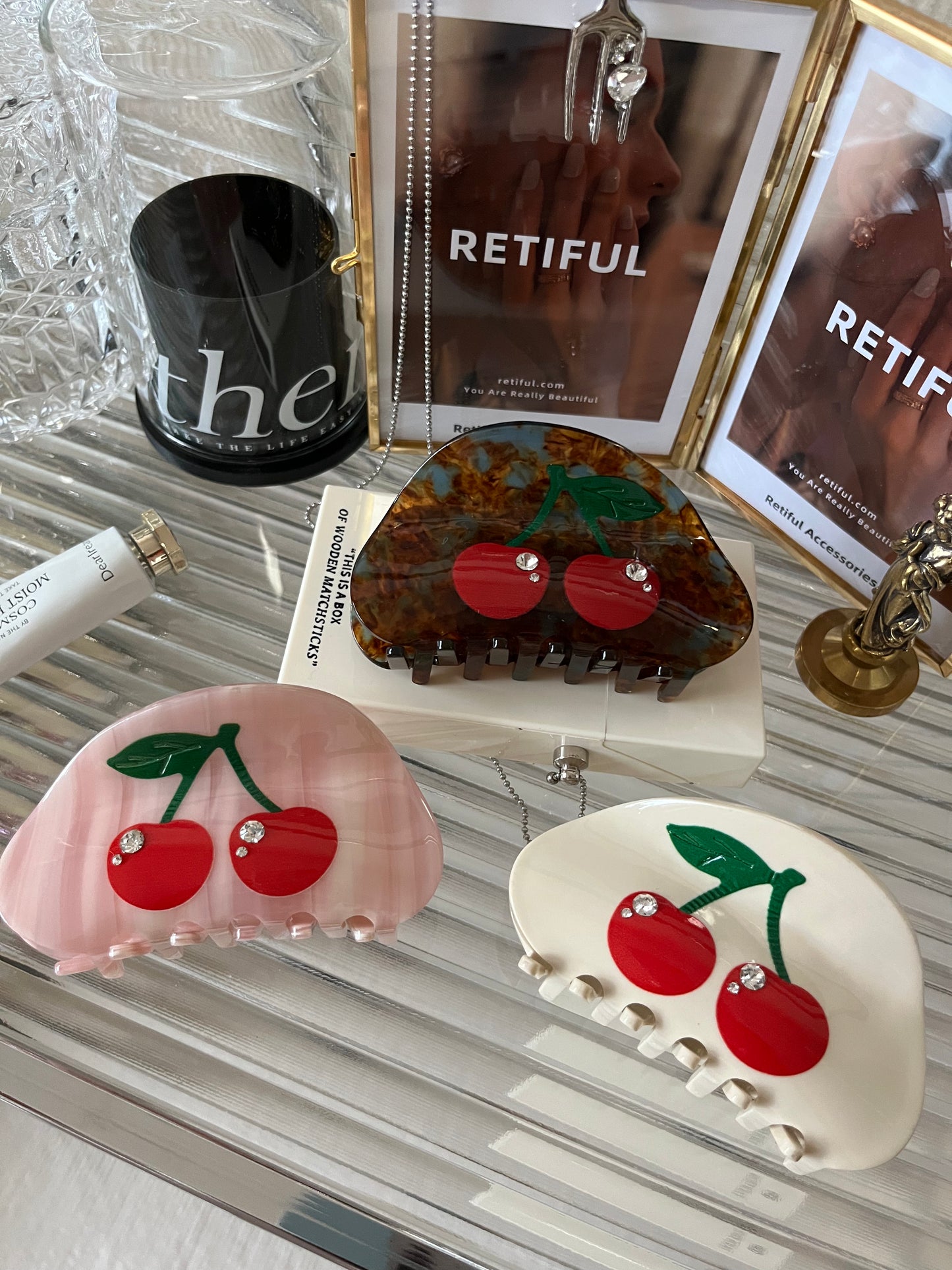 Cherry Hair Claw (Beige)