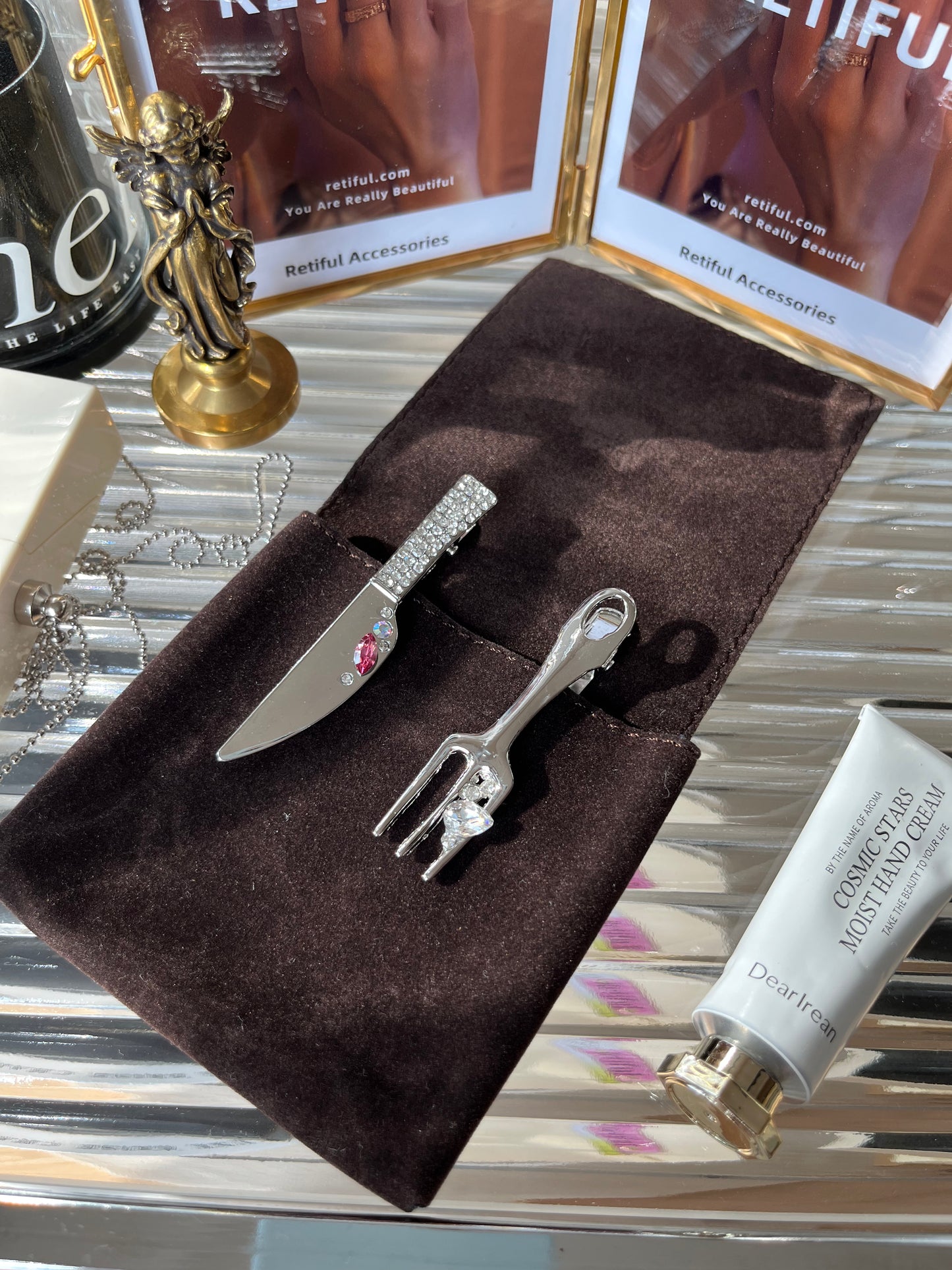 Knife and Fork Hair Clip Set