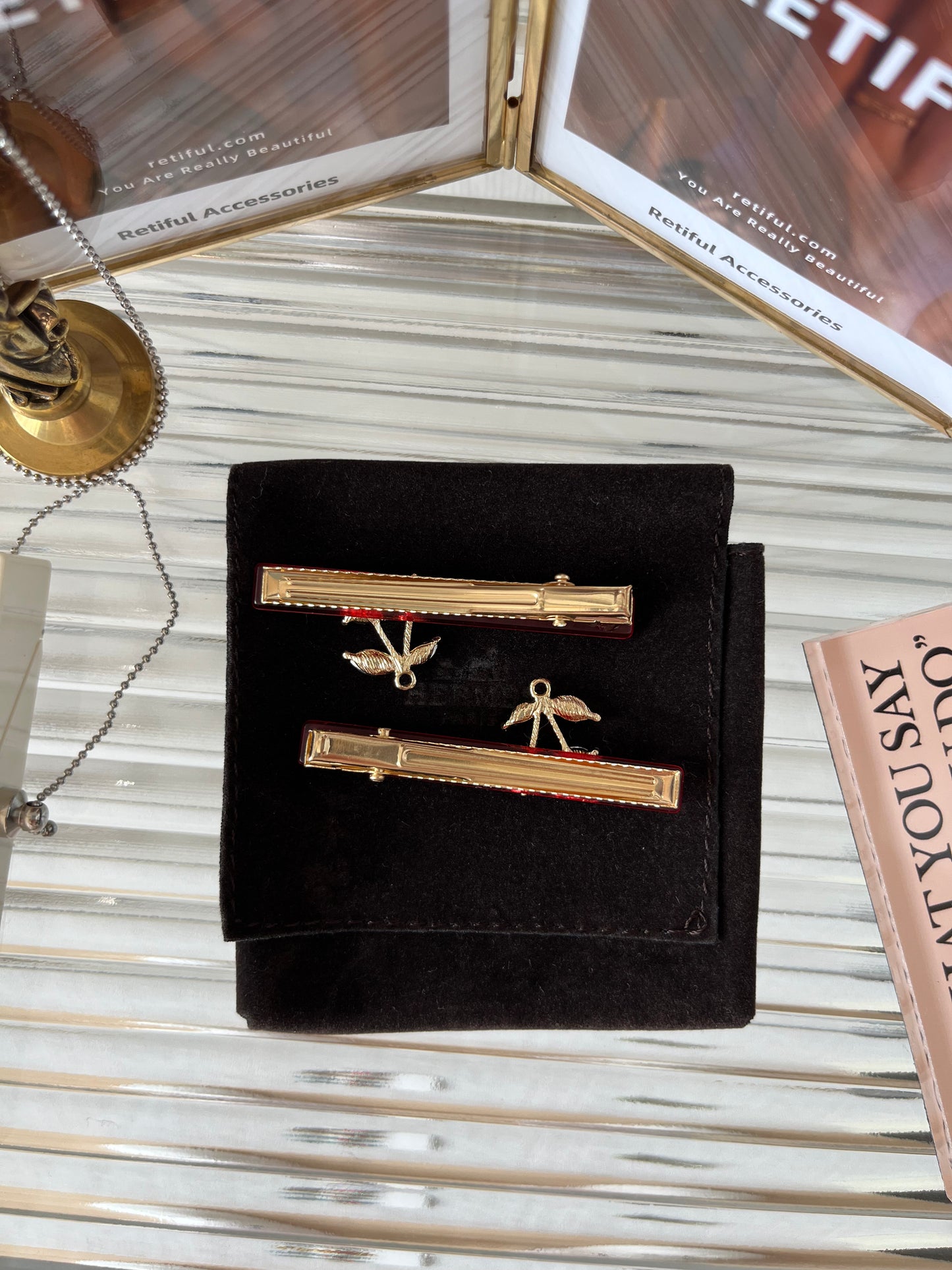 Rainbow Cherry Hair Clip Set (Red)