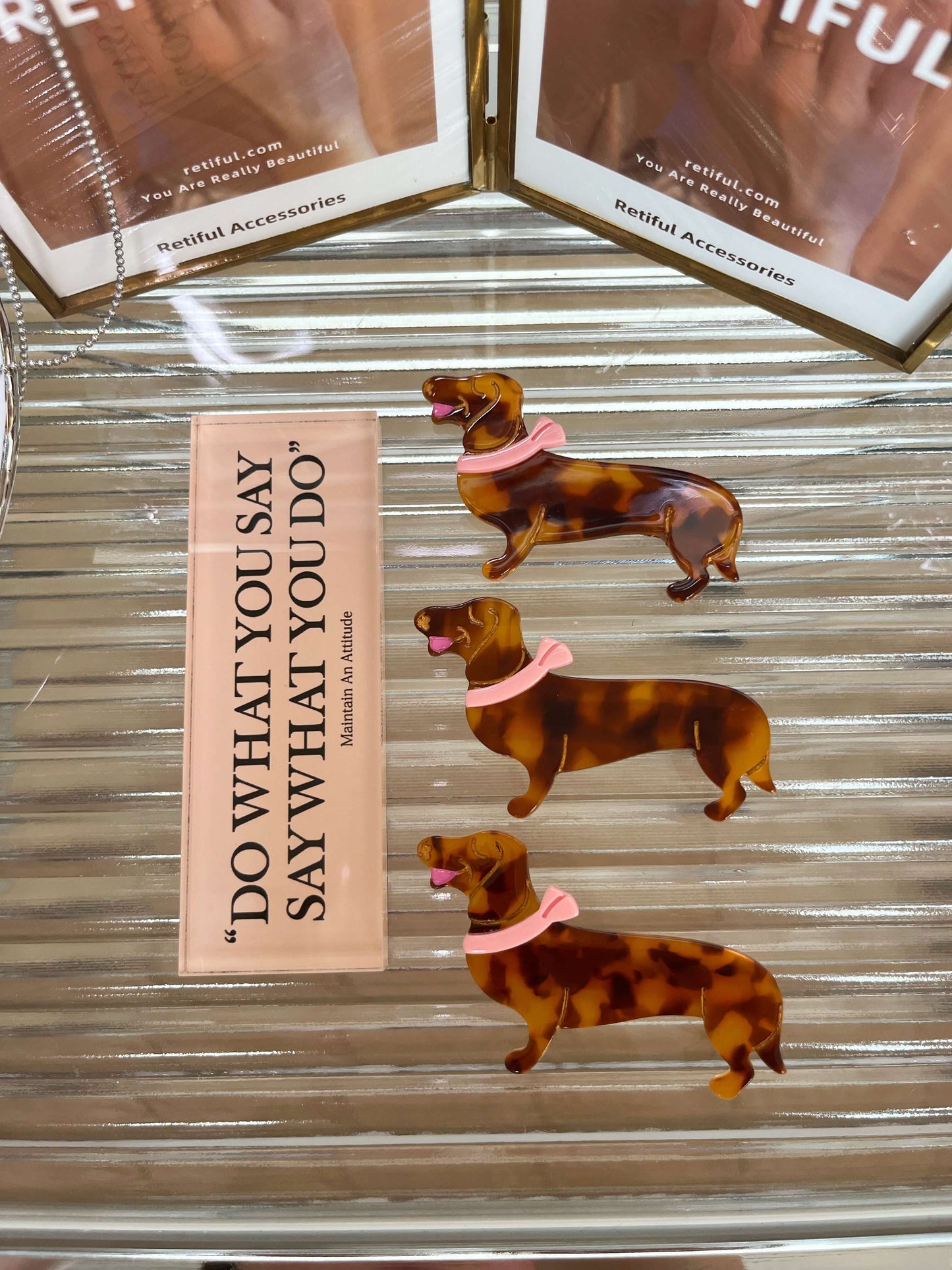 Scarfed Dachshund Hair Clip (1pc)