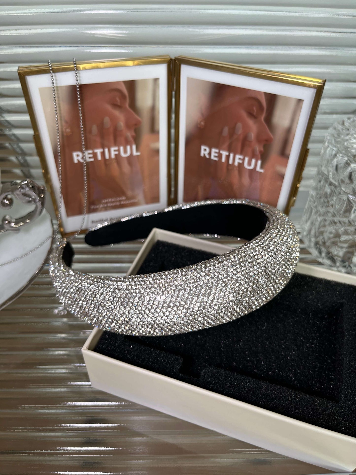 Luxury Diamond Headband (White)