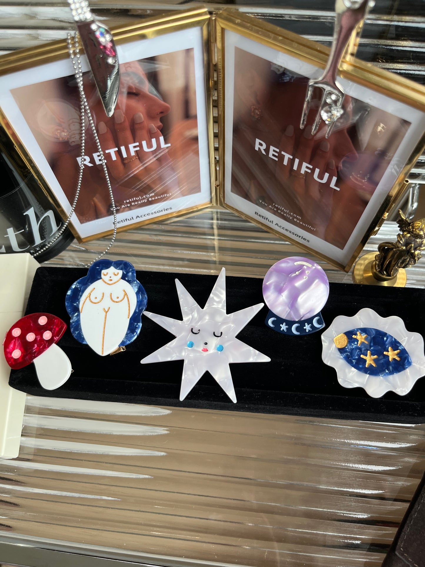 Crystal Ball Hair Clip