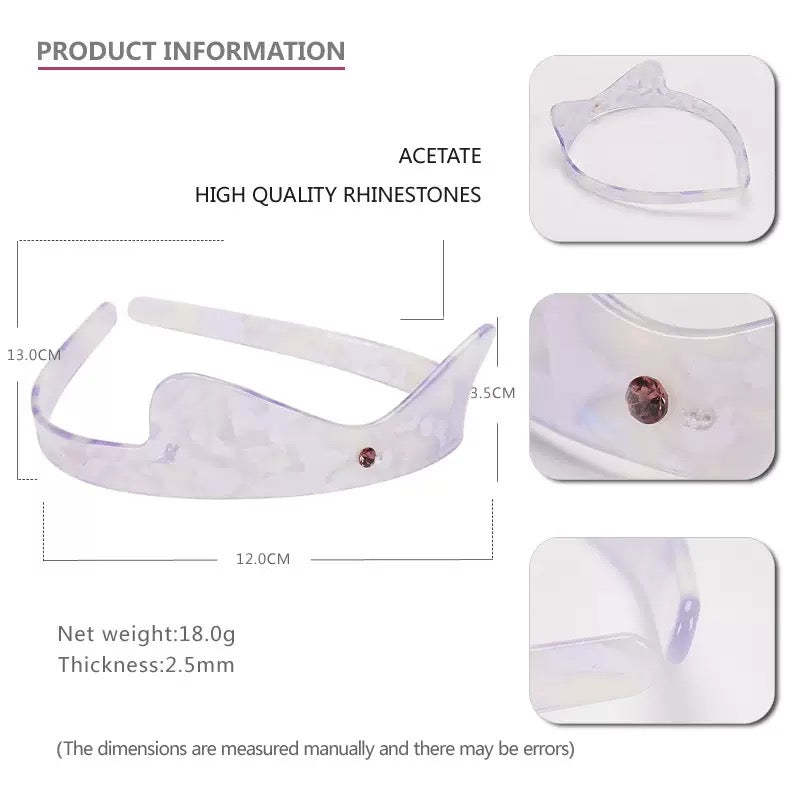 Chic Acetate Cat Ears Headband (Purple)