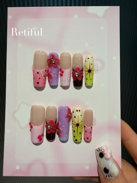 L0049 Flower Press-On Nails
