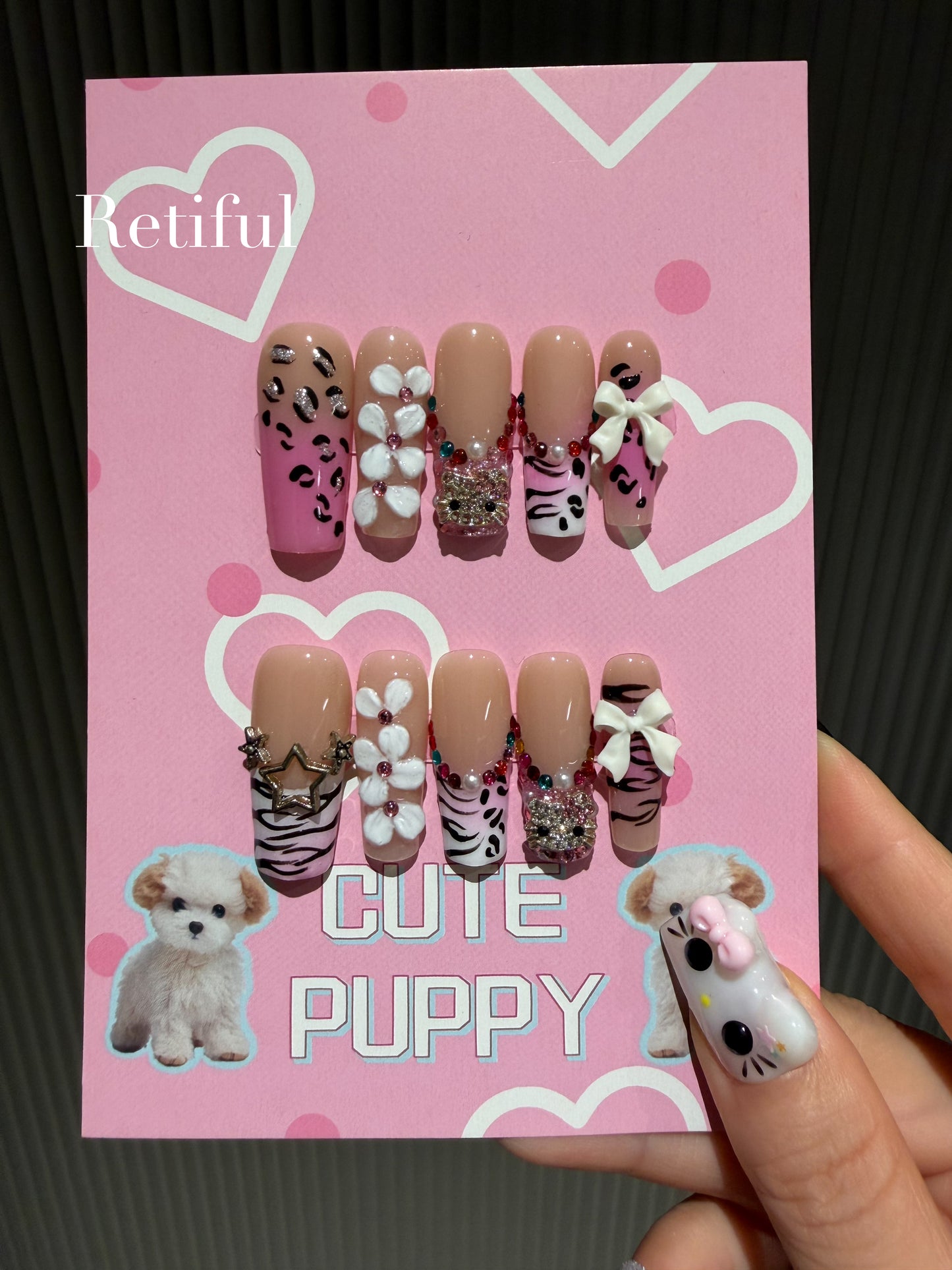 L0072 Flower Press-On Nails