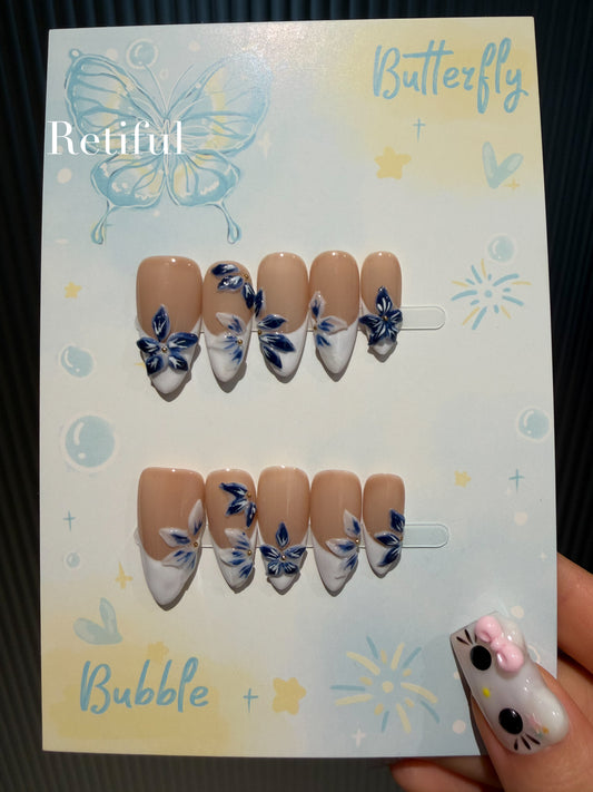 M0016 Flower Press-On Nails