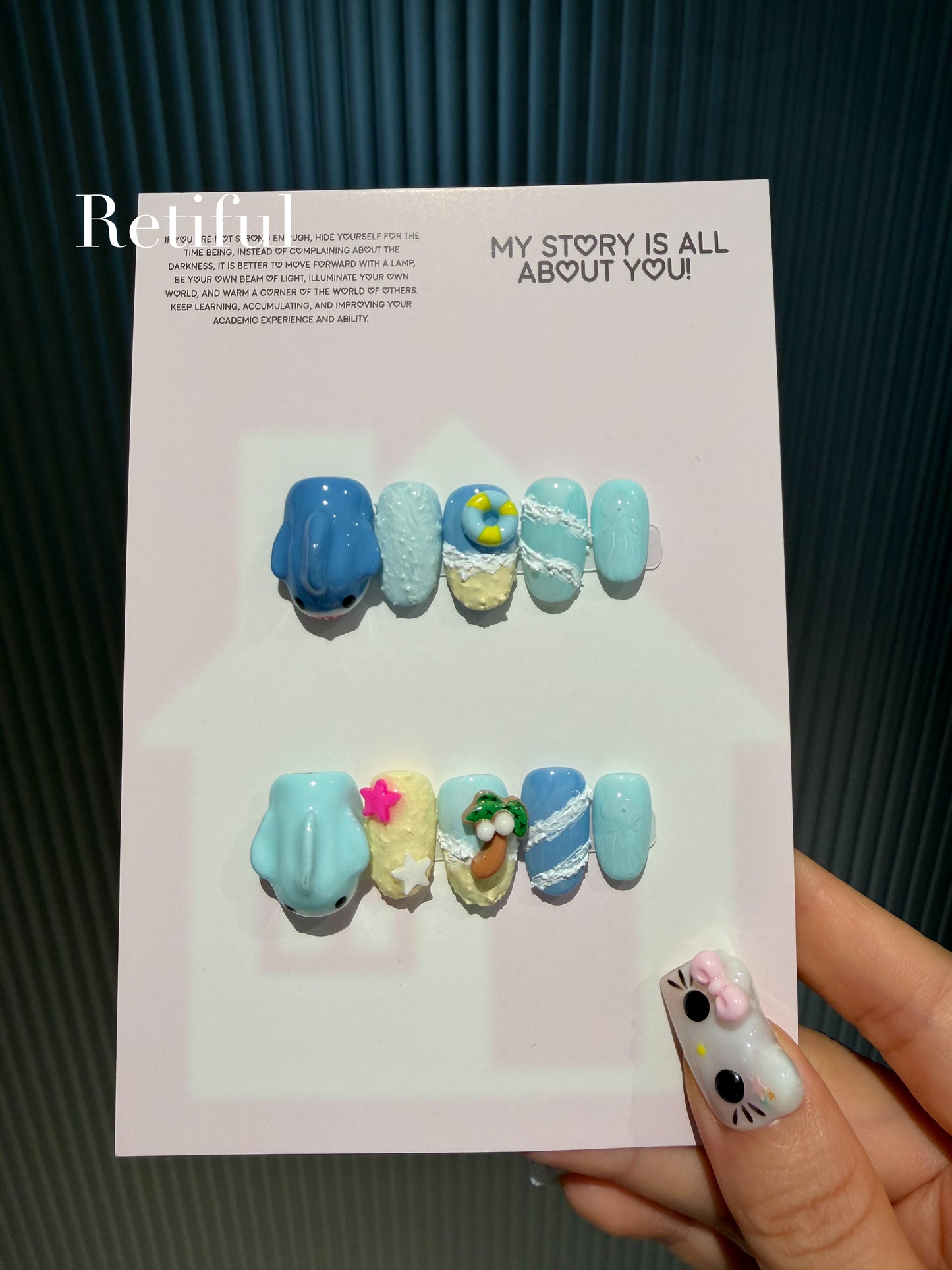 M0018 Shark Press-On Nails