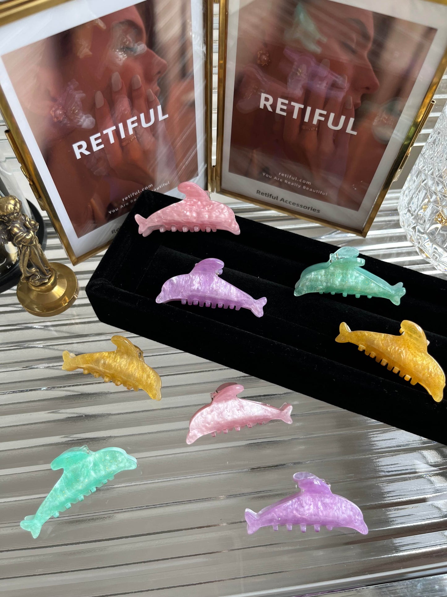 Mini Dolphin Hair Claw Clip In Pink