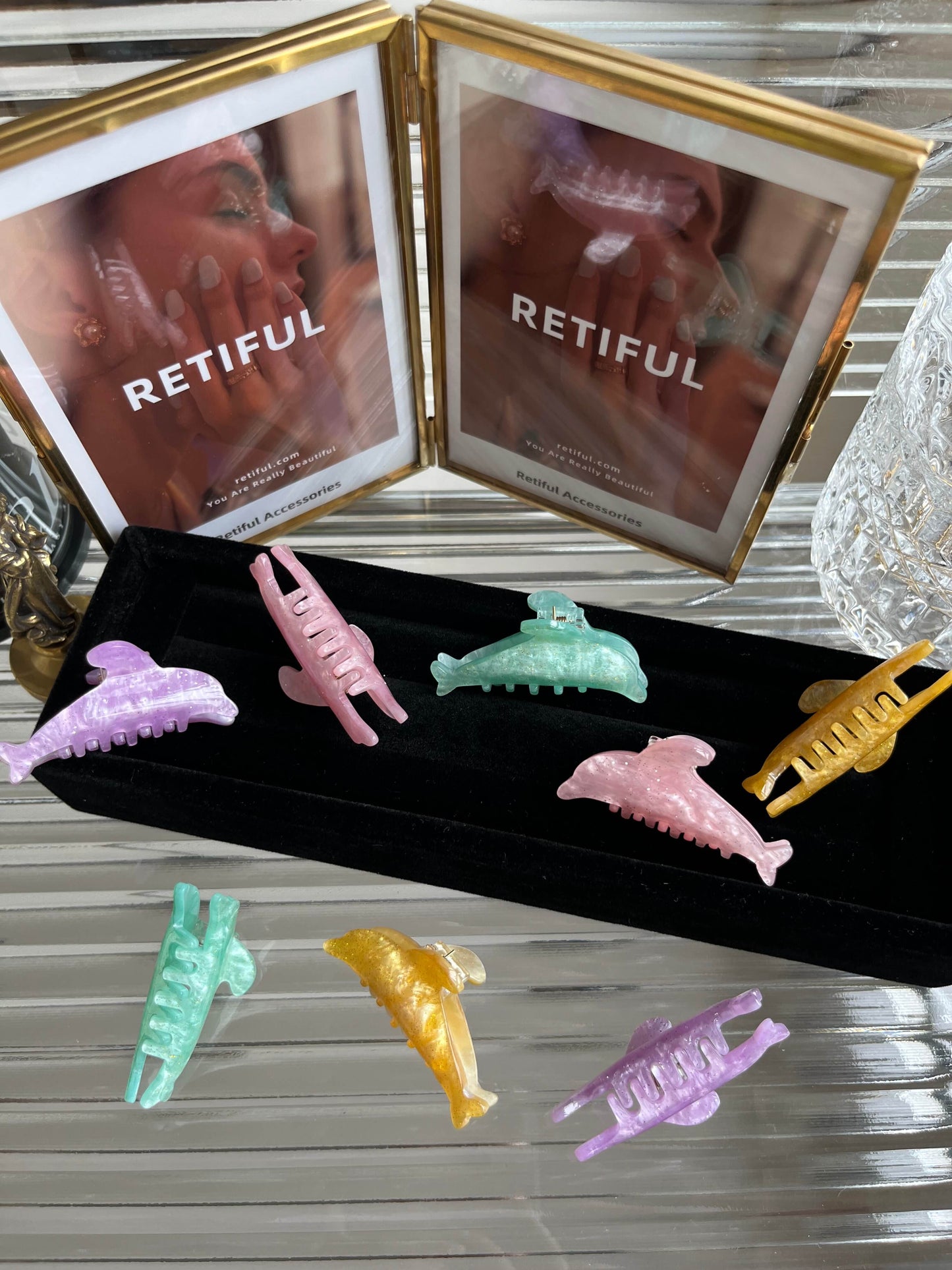 Mini Dolphin Hair Claw Clip In Pink