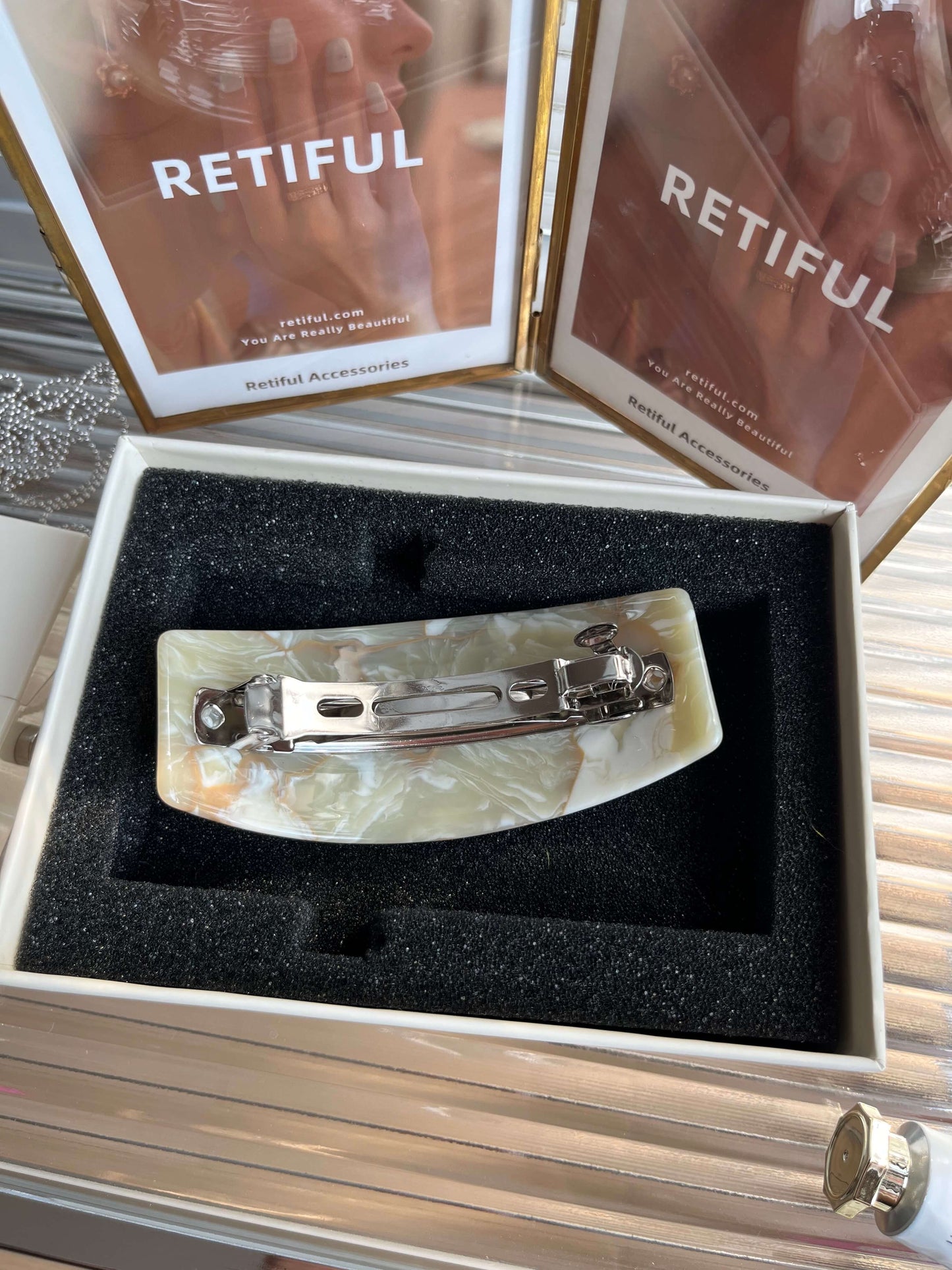 Ponytail Barrette In Chantilly