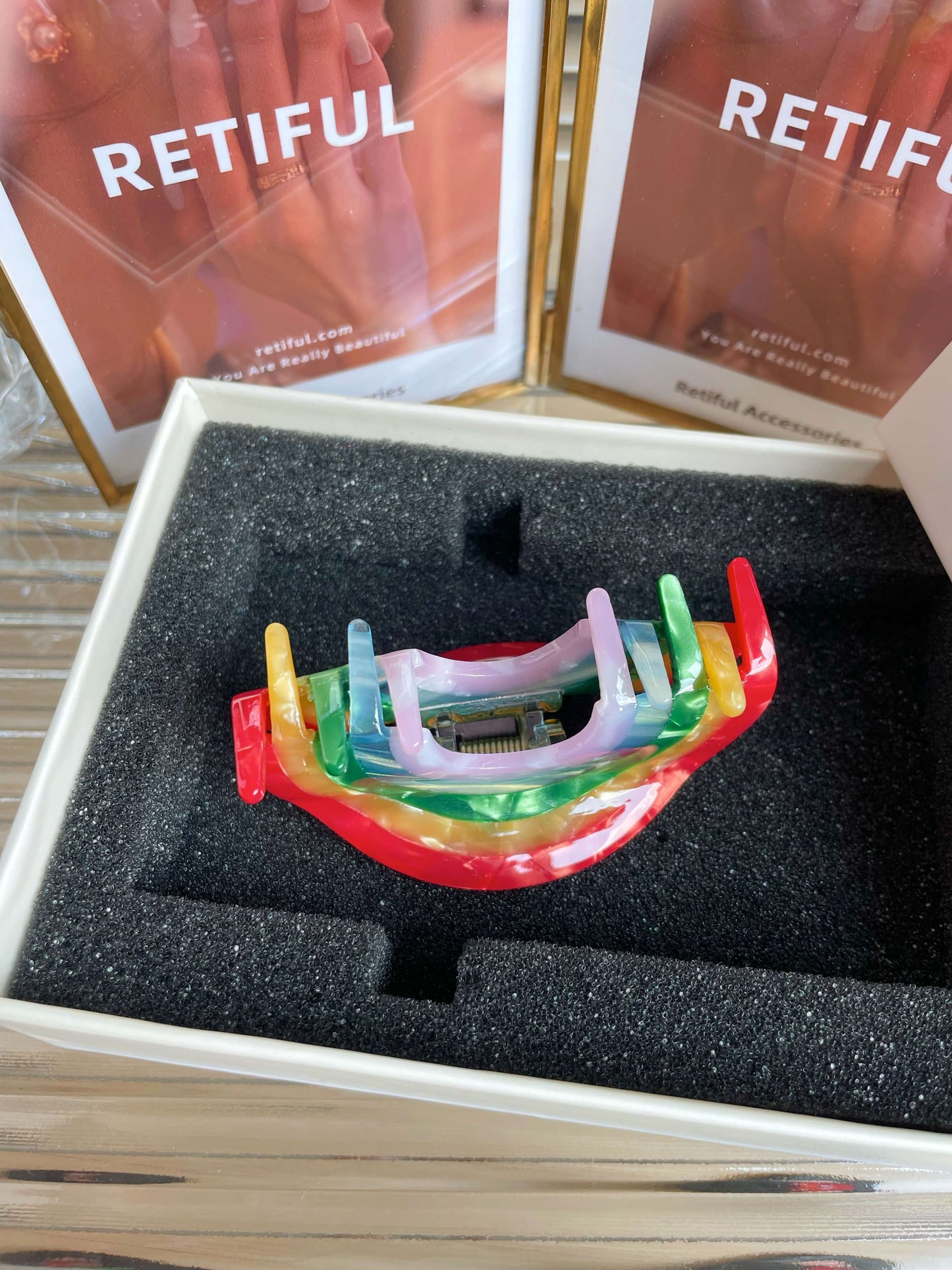 Rainbow Hair Claw Clip