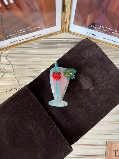 Margarita Cocktail Hair Clip (Strawberry Mojito)