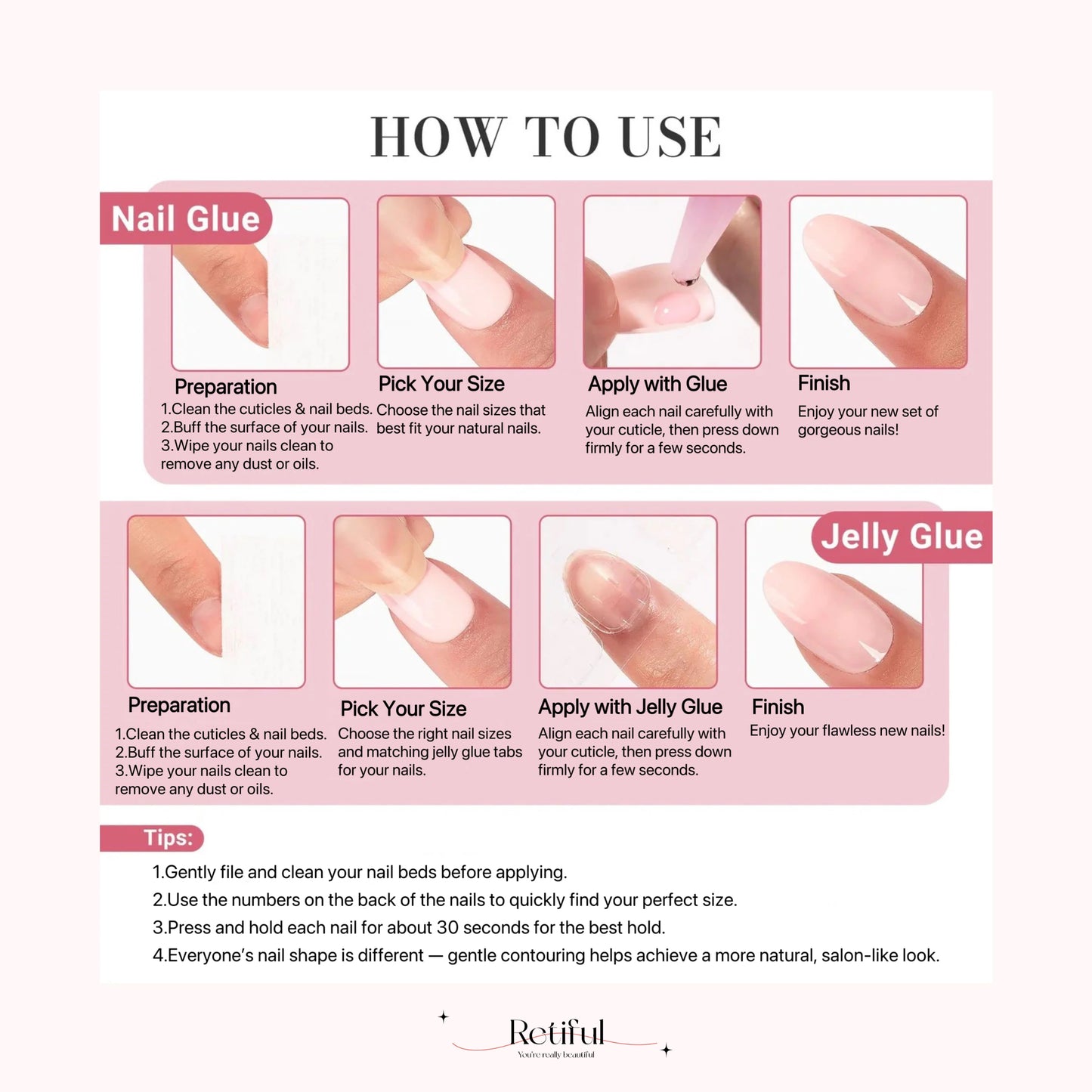 S0034 Goodnight Teddy Short Press-On Nails