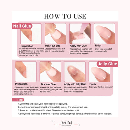 S0034 Goodnight Teddy Short Press-On Nails