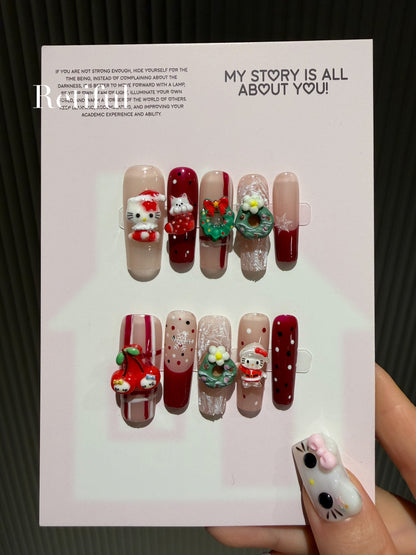 HK0110 Christmas Press-On Nails