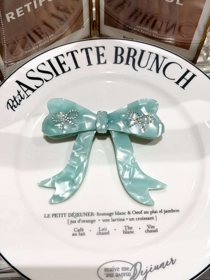 Bow Barrette (Blue)