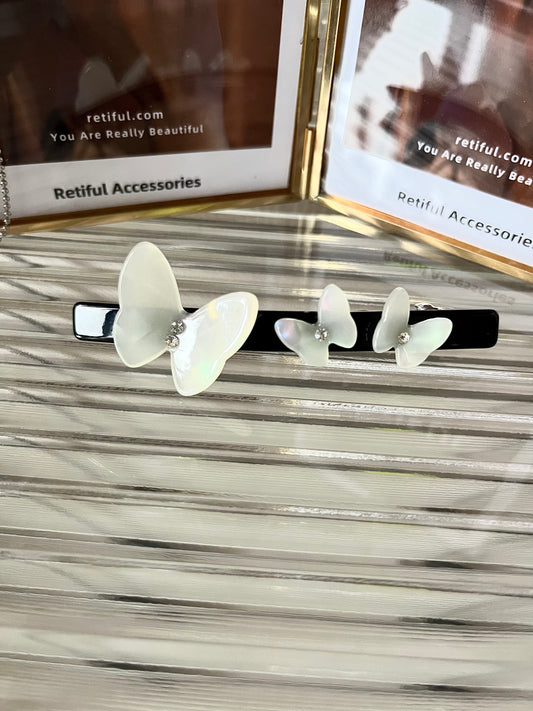 Elegant Black&White Butterfly Hair Clip