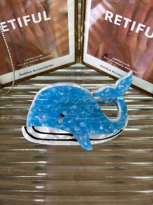 Chubby Blue Whale Hair Claw