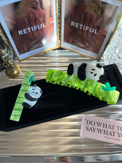 Panda Love Bamboo Hair Clip