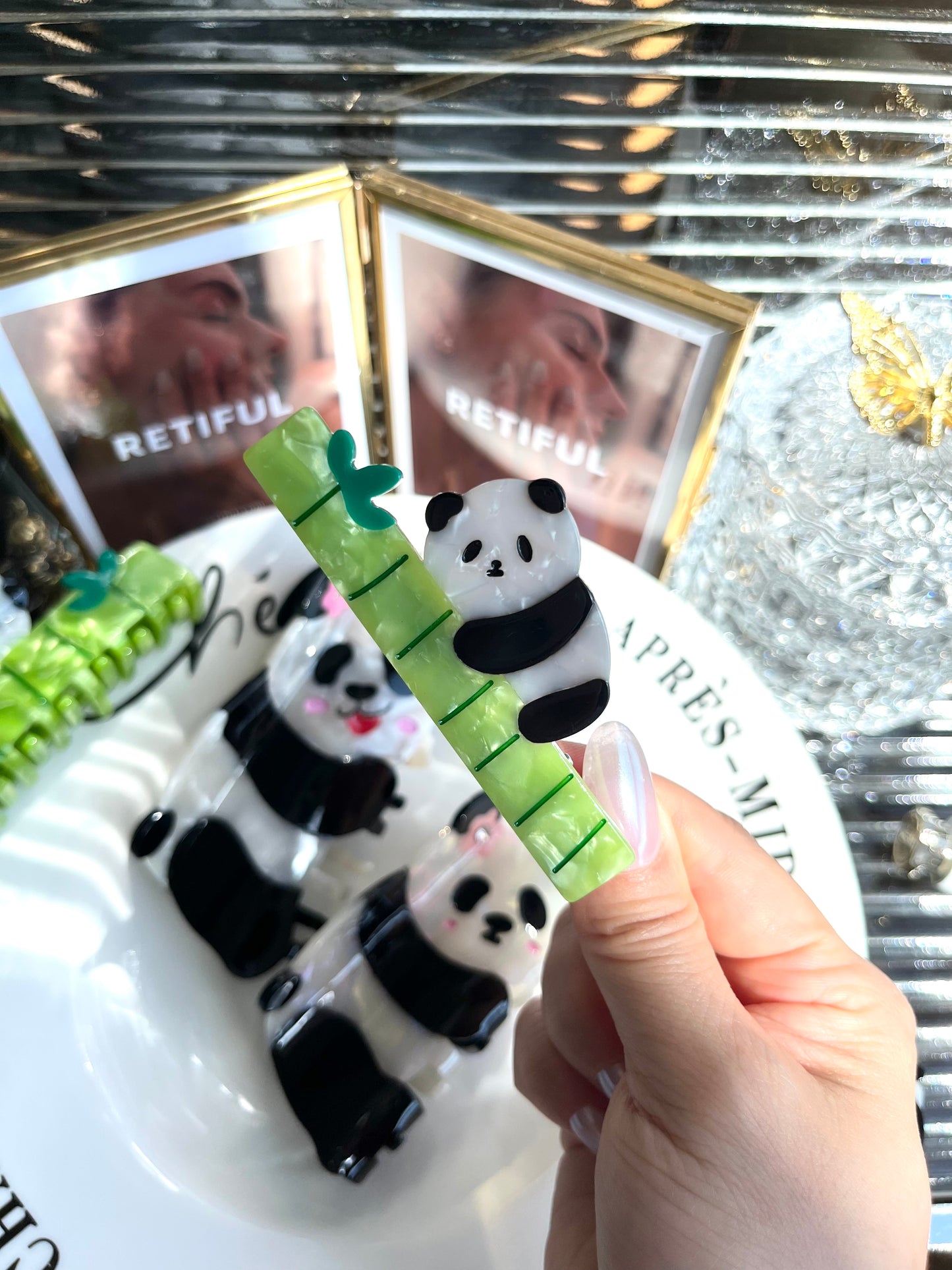 Panda Love Bamboo Hair Clip