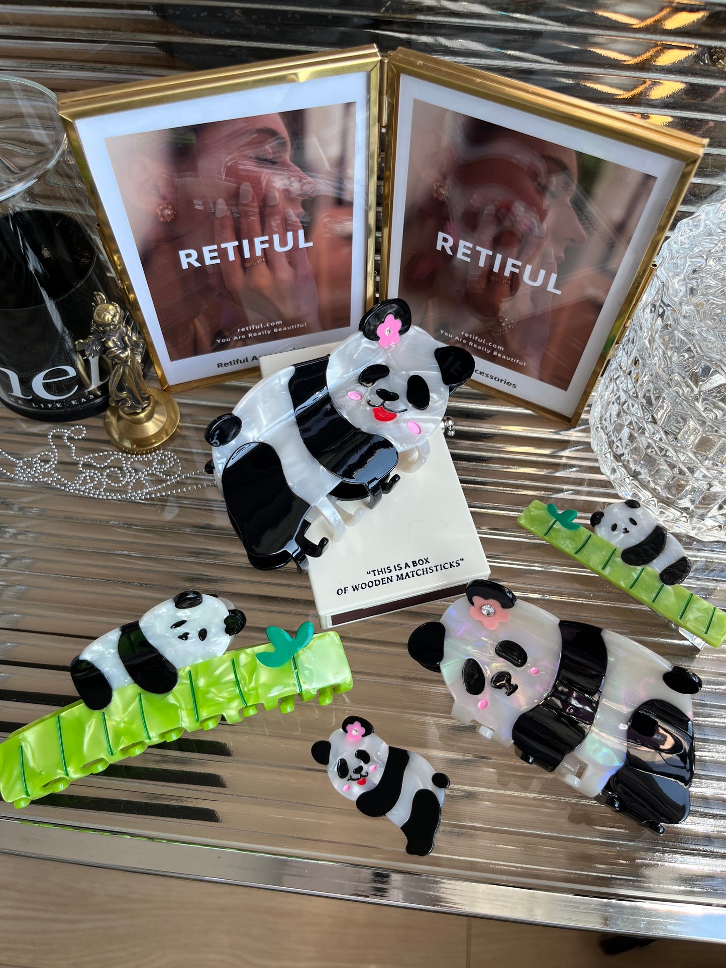 Panda Love Bamboo Hair Claw