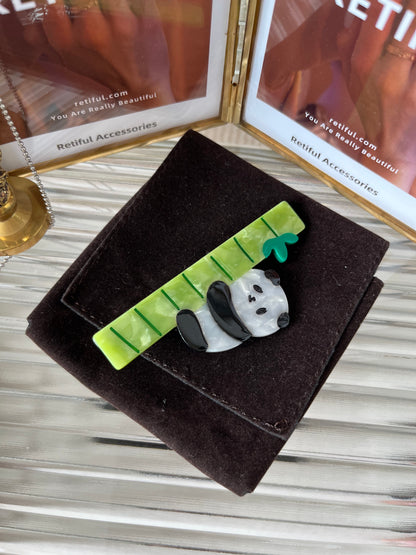 Panda Love Bamboo Hair Clip