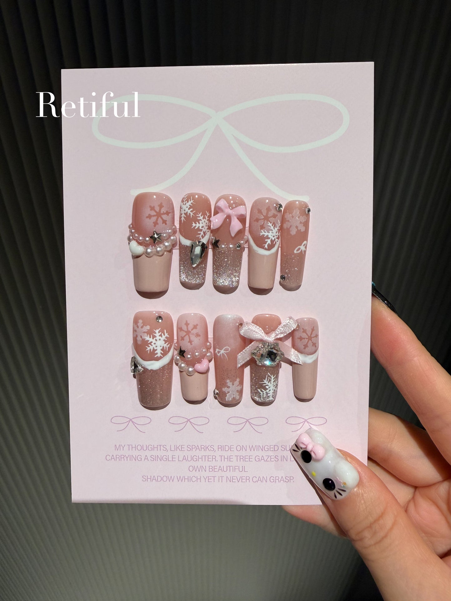 L0001 Snowflake Winter Christmas Press-On Nails