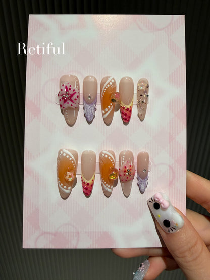 L0074 Flower Press-On Nails