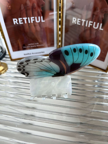 Real Butterfly Hair Claw (Ice Phoenix Butterfly)