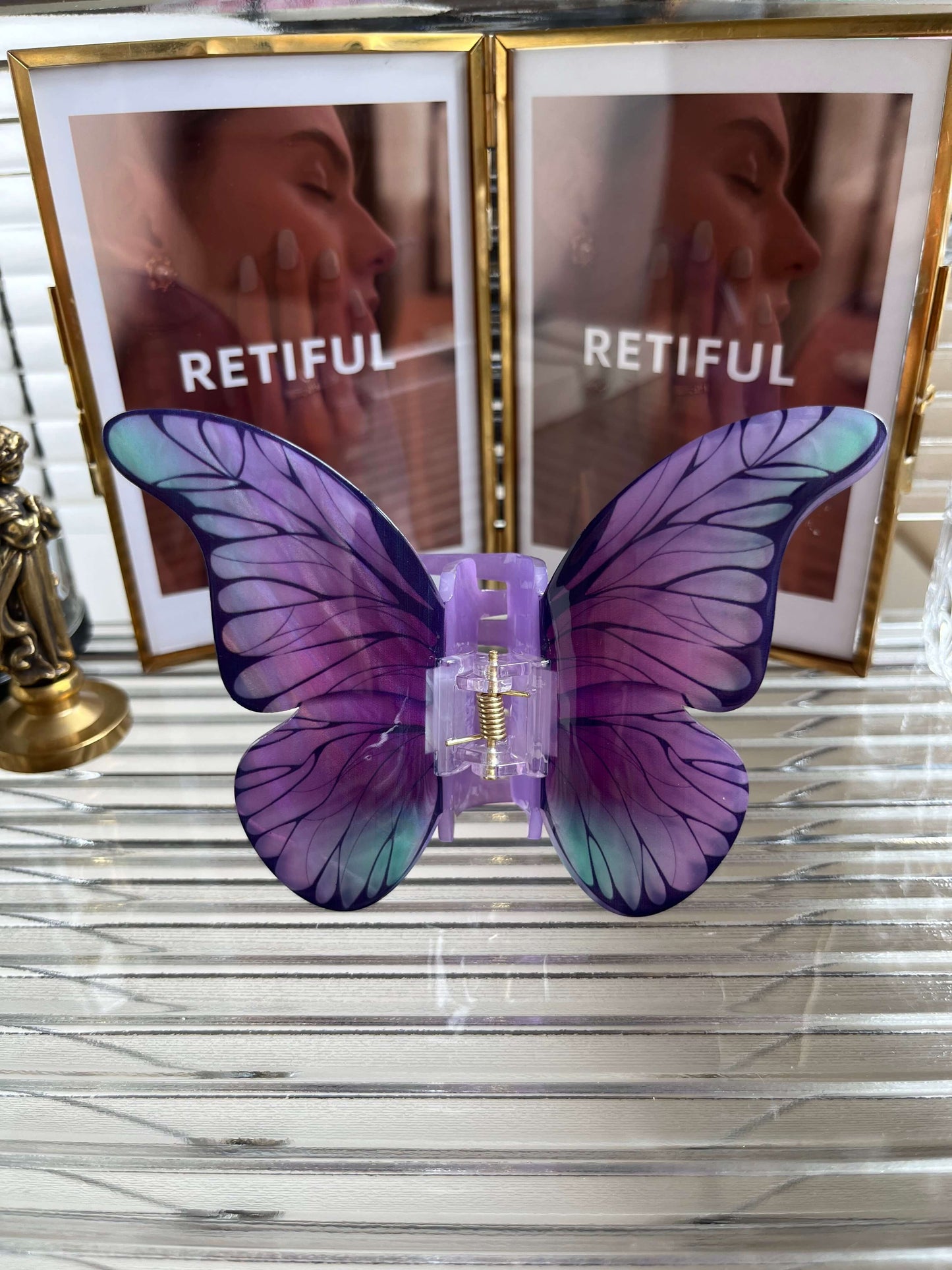 Real Butterfly Hair Claw (Purple)