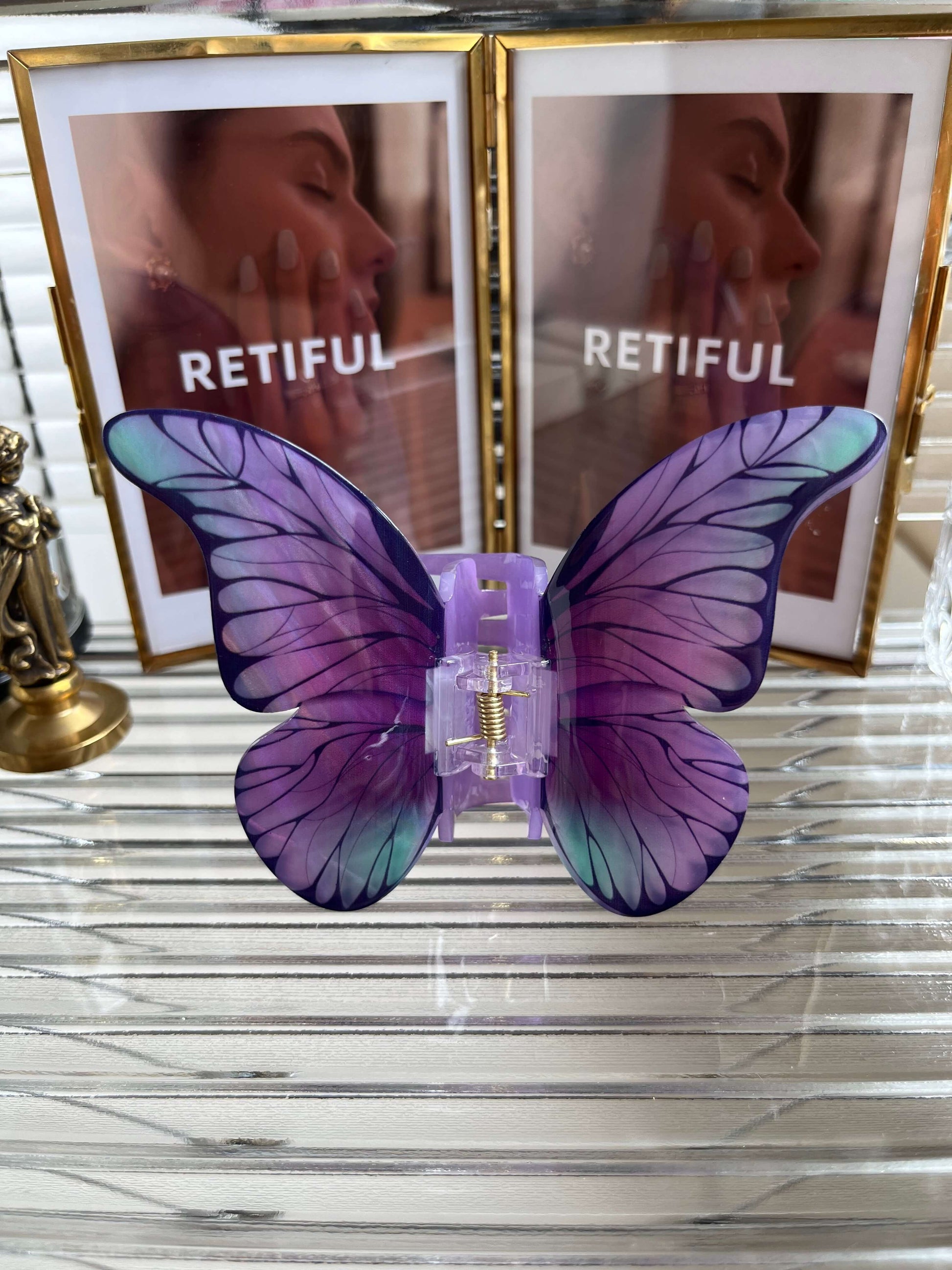 Real Butterfly Hair Claw (Purple)