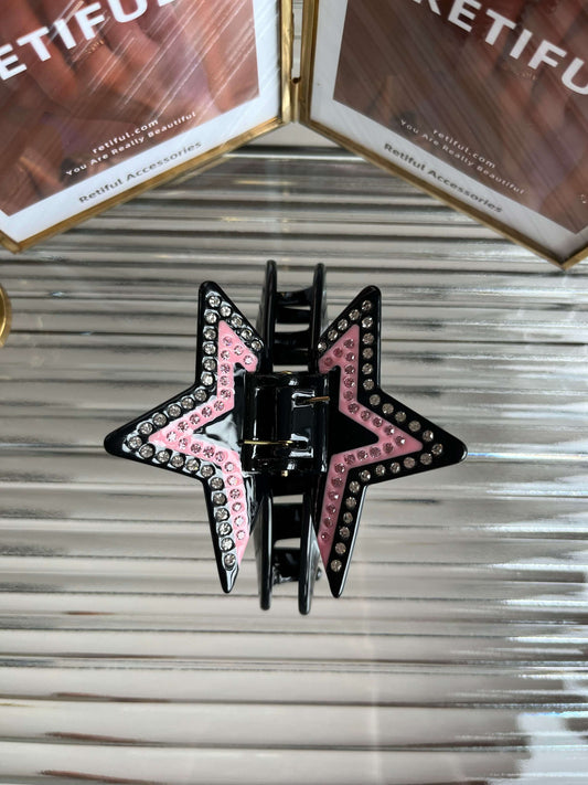 Rocking Star Claw Clip In Black