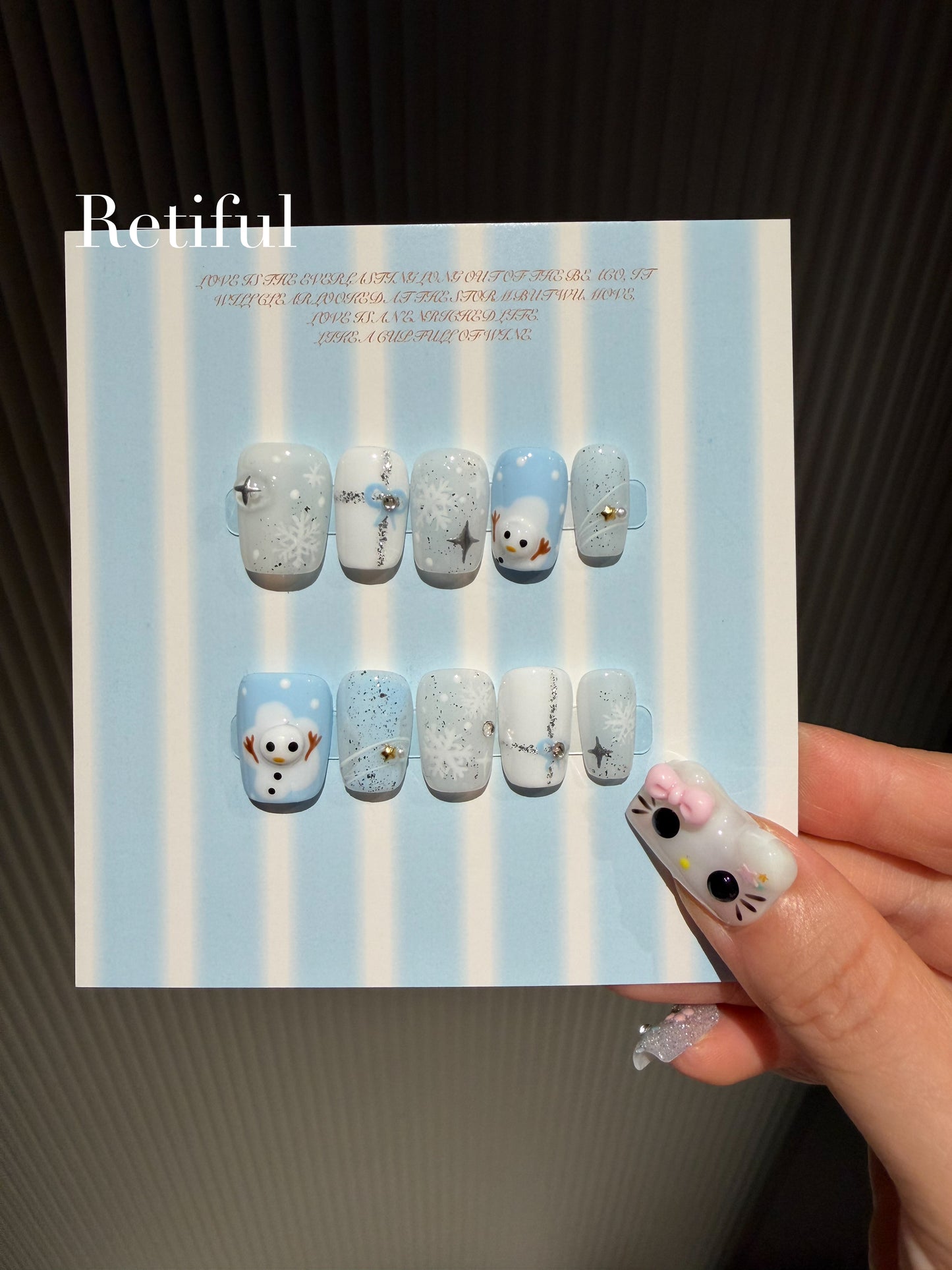 S0001 Snowman Winter Christmas Press-On Nails