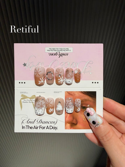 S0002 Snowflake Winter Christmas Press-On Nails