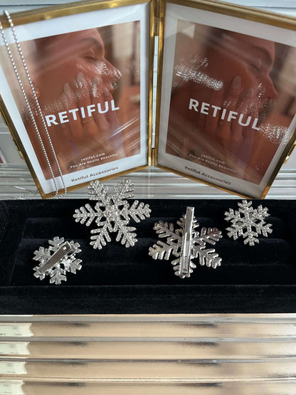 Christmas Sparkling Snowflake Hair Clip Set