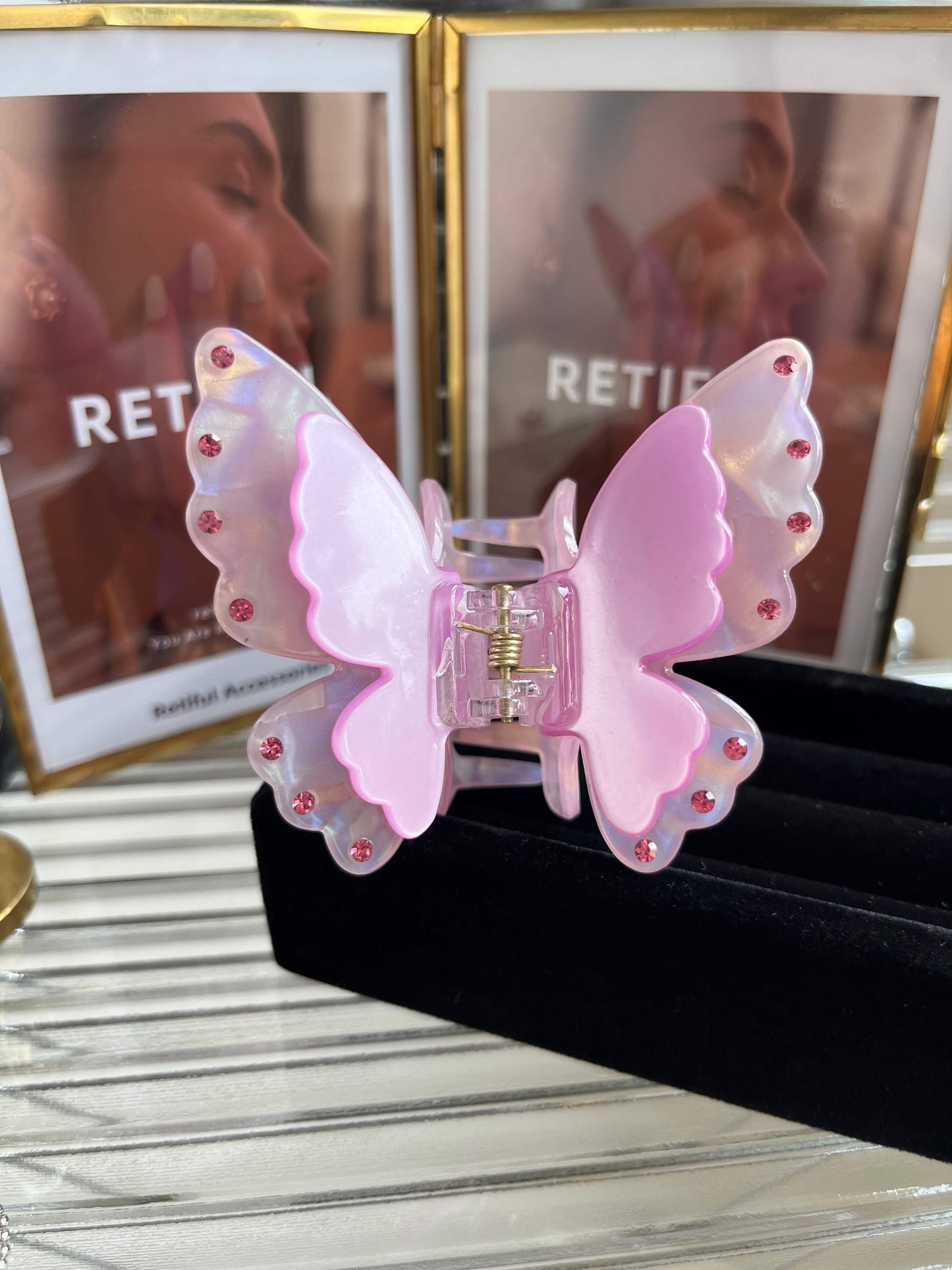 butterfly hair clip purple