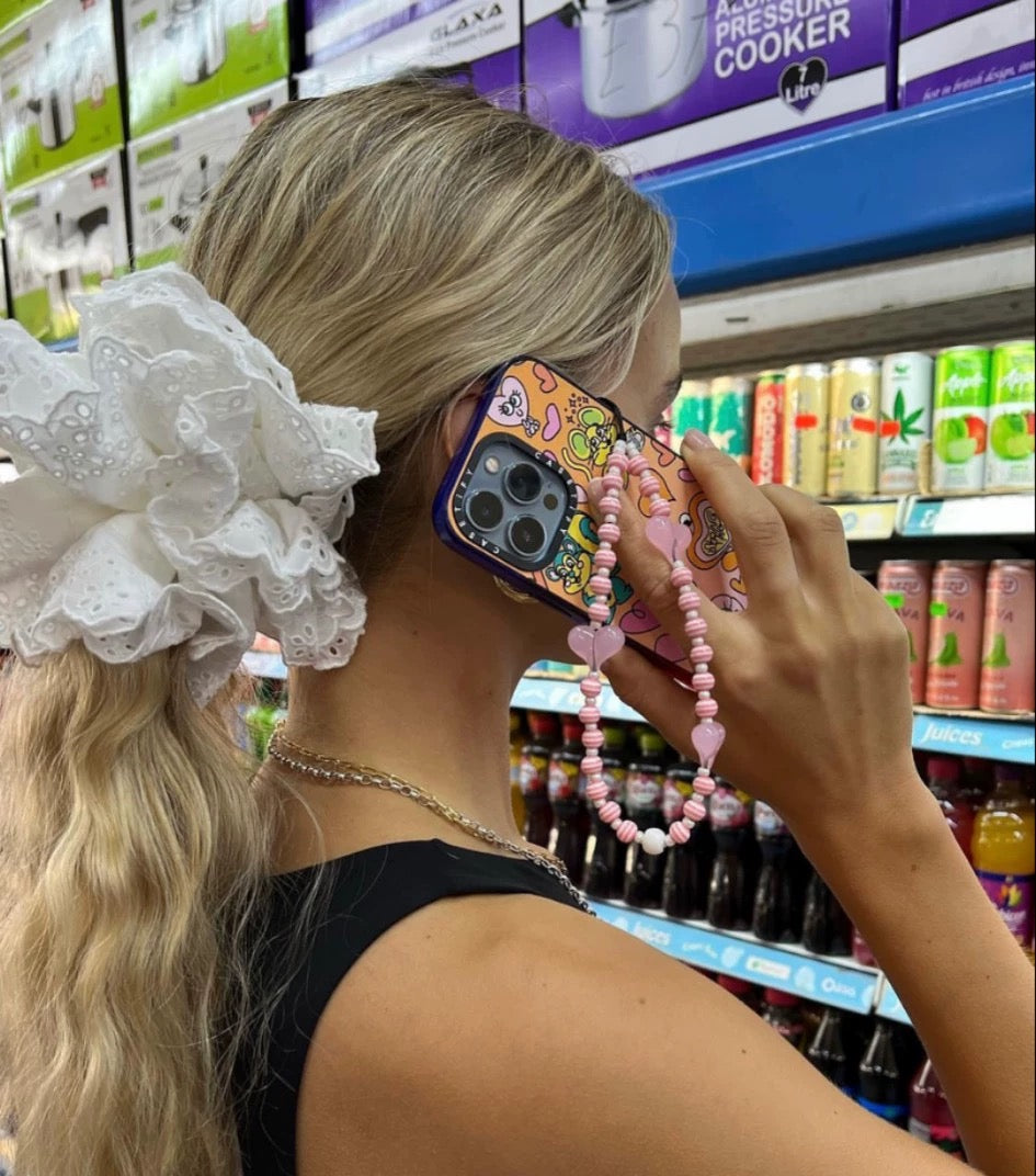 18CM XXL Eyelet Scrunchie White